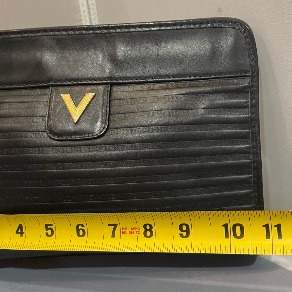 EUC Auth Mario Valentino VTG Black Leather Hinge Clutch Handbag Purse GHW Lux! - Picture 10 of 14